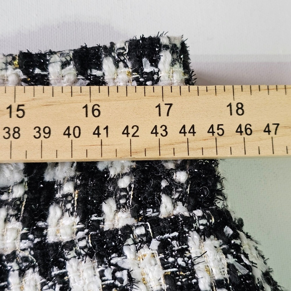 House of Harlow Houndstooth Tweed Boucle Skort Skirt Gold Buttons Wool Blend XL - Picture 5 of 12